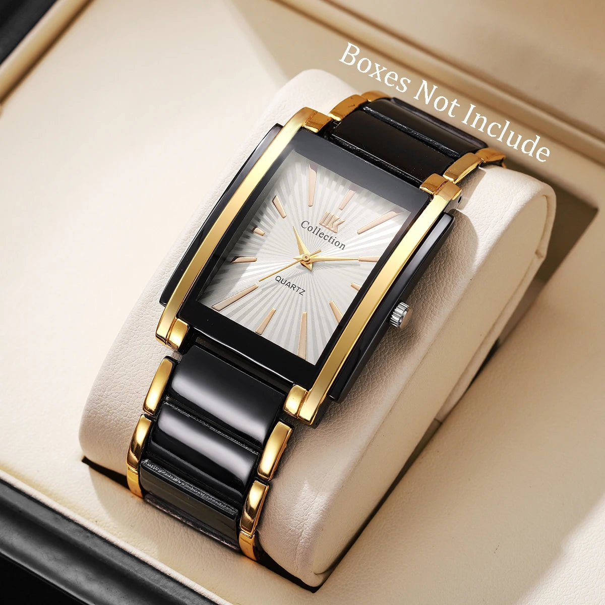 Mode Rectangle hommes montres d'affaires de luxe bracelet en acier inoxydable montre-bracelet à Quartz pour hommes horloge Reloj Hombre (sans boîte)