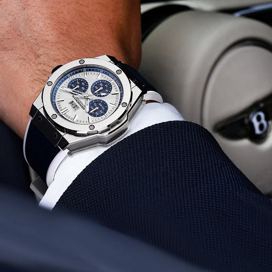 Montres mécaniques personnalisées pour hommes, montre-bracelet de Sport analogique automatique avec bracelet en Silicone, en acier inoxydable, étanche