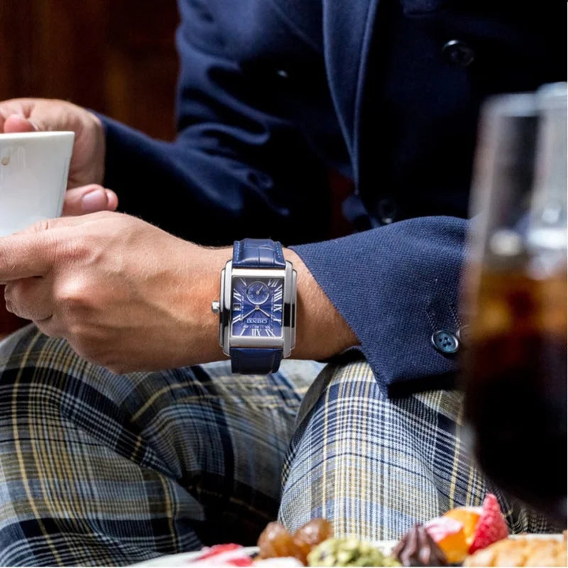 CHENXI 8216 montre à Quartz classique pour hommes élégant cadran carré calendrier bracelet en cuir étanche montres d'affaires décontractées pour hommes