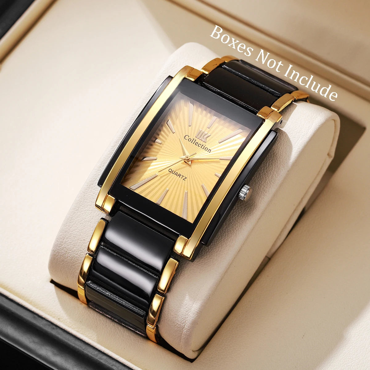 Mode Rectangle hommes montres d'affaires de luxe bracelet en acier inoxydable montre-bracelet à Quartz pour hommes horloge Reloj Hombre (sans boîte)