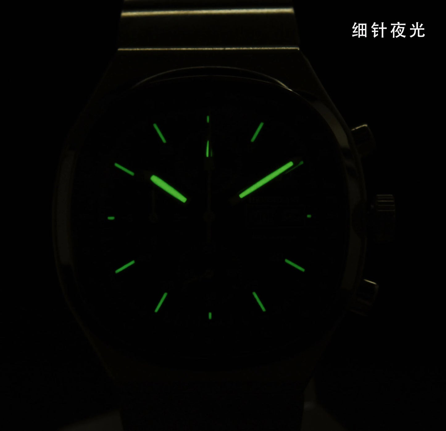 Hruodland nouveau F022 rétro Quartz chronographe hommes montres verre saphir bleu noir acier inoxydable mode robe montre-bracelet