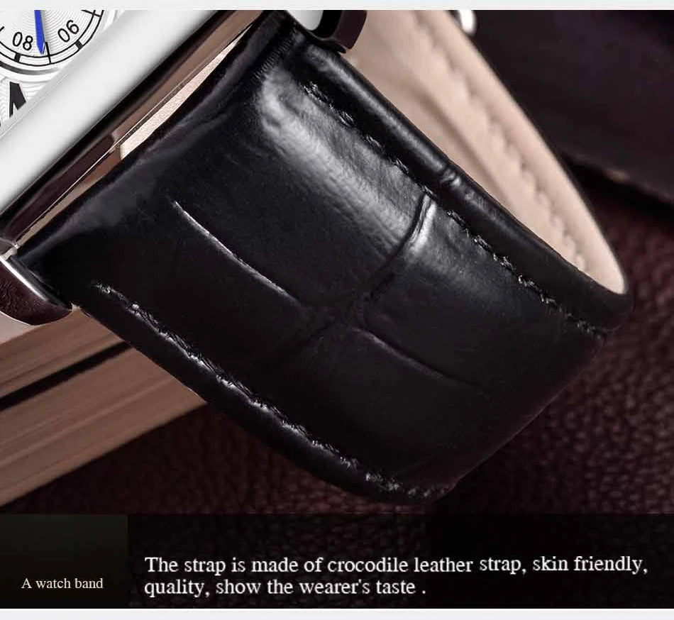 CHENXI 8216 montre à Quartz classique pour hommes élégant cadran carré calendrier bracelet en cuir étanche montres d'affaires décontractées pour hommes