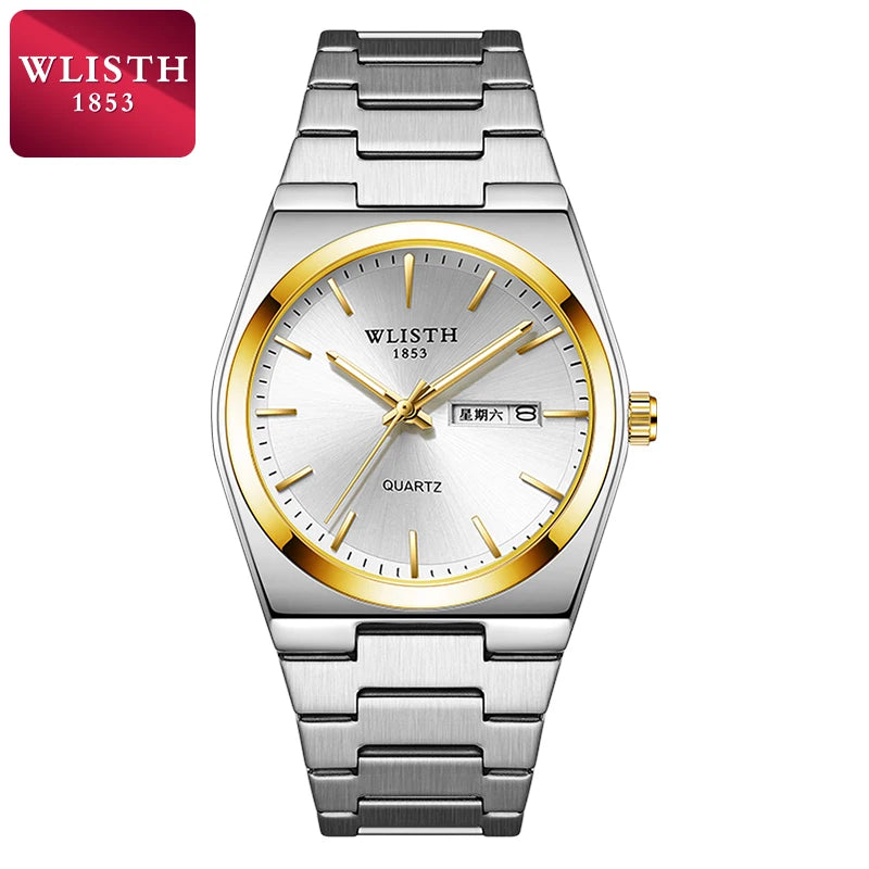 WLISTH luxe hommes montre étanche mode affaires montre en acier inoxydable montre pour homme montres à Quartz décontractées mâle Sport reloj