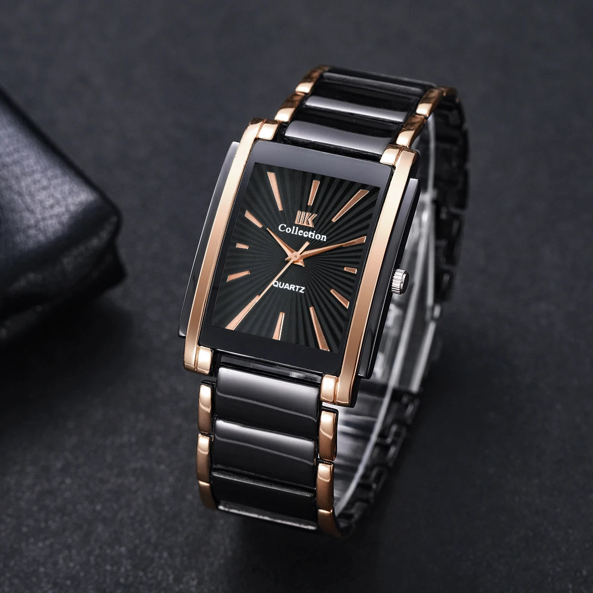 Mode Rectangle hommes montres d'affaires de luxe bracelet en acier inoxydable montre-bracelet à Quartz pour hommes horloge Reloj Hombre (sans boîte)