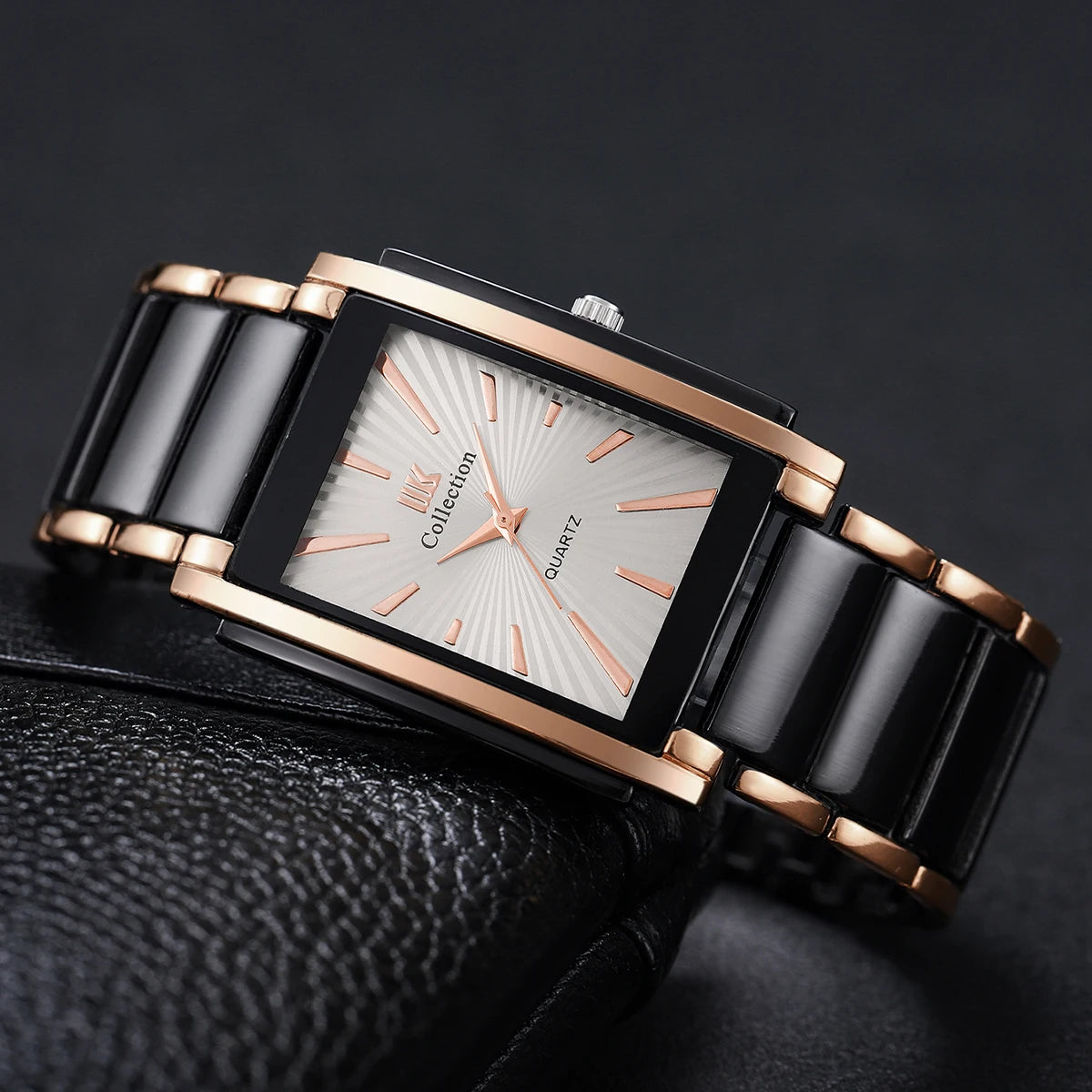 Mode Rectangle hommes montres d'affaires de luxe bracelet en acier inoxydable montre-bracelet à Quartz pour hommes horloge Reloj Hombre (sans boîte)