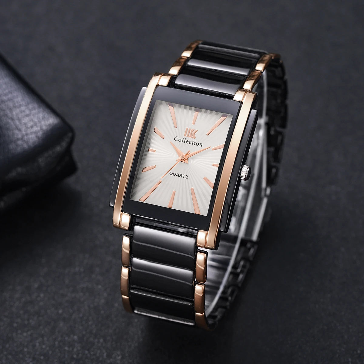 Mode Rectangle hommes montres d'affaires de luxe bracelet en acier inoxydable montre-bracelet à Quartz pour hommes horloge Reloj Hombre (sans boîte)