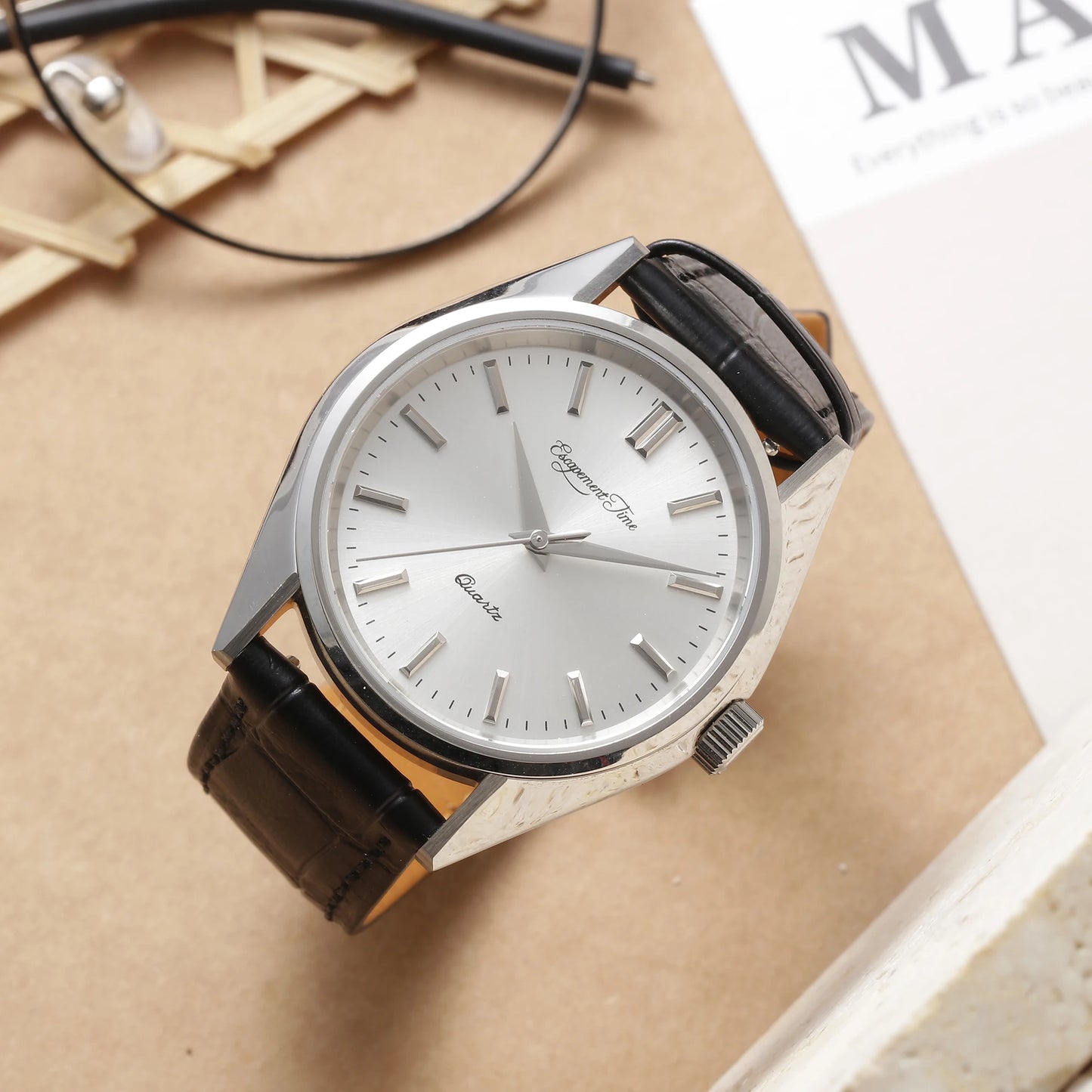 Montre à quartz 40mm, boîtier VH31, traitement thermique manuel